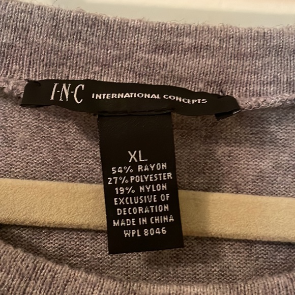 INC Lace-Up Sweater, Created for Macy's-Gray XL - Picture 3 of 6